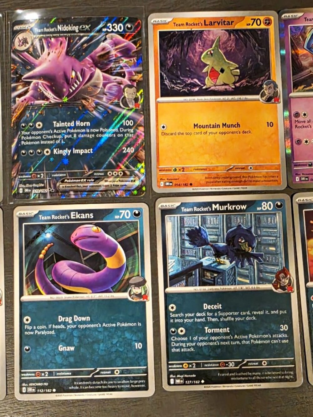 Nintendo Pokemon TCG DRI Team Rocket 8-Card Lot, Included Nidoking EX Holo Foil